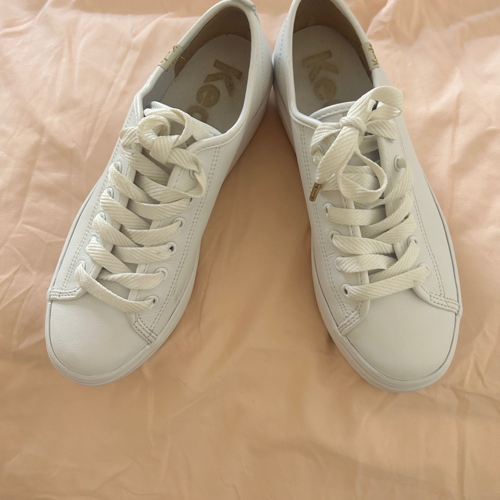 Keds White Low-Top Leather Sneakers